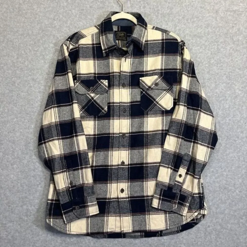 Jachs Heavy Black and Cream Plaid Casual Button Down Shirt - Picture 1 of 7